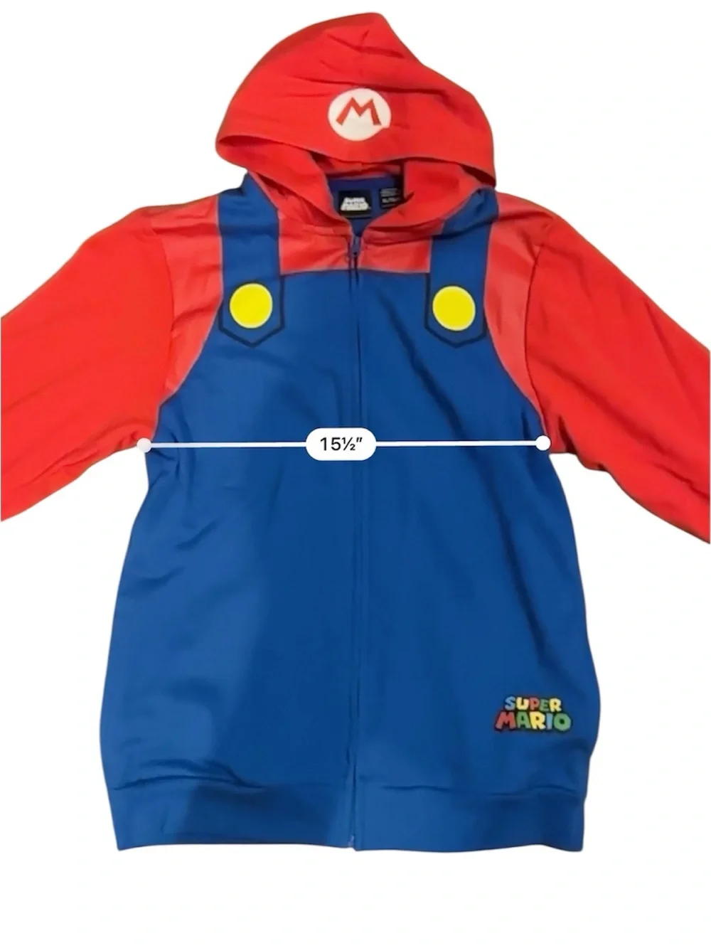 Super Mario Hooded Zip Jacket - Red & Blue